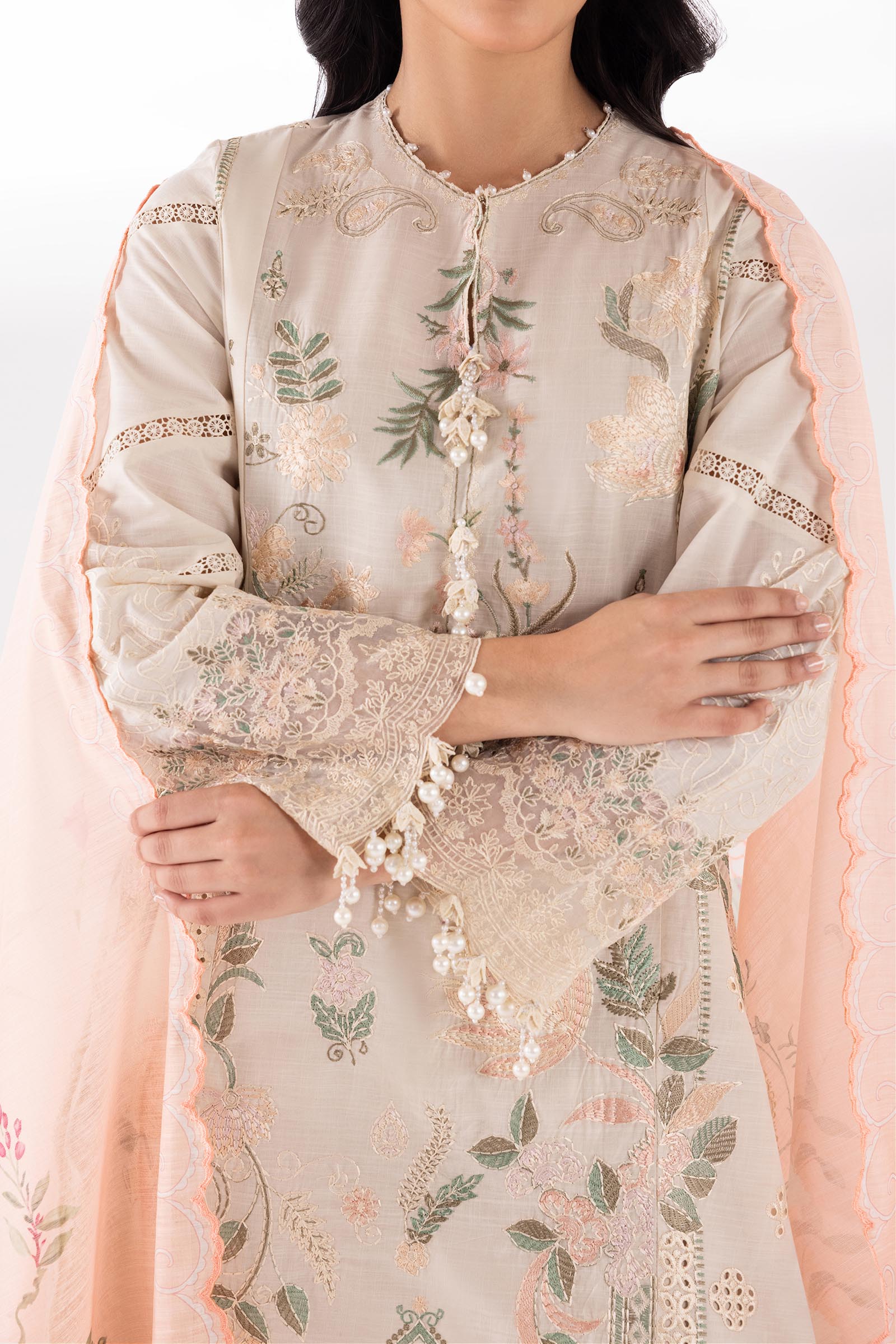 Stitched Luxury Lawn Suit