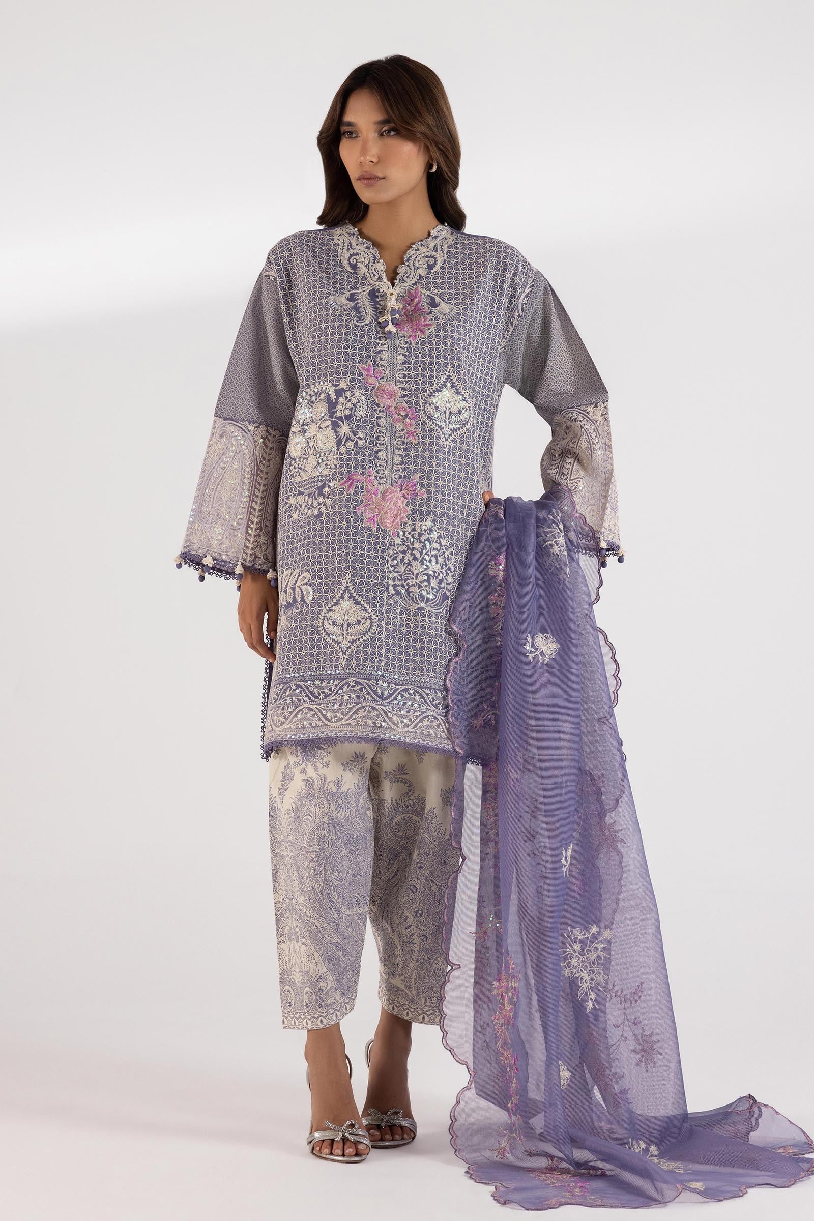 Stitched Luxury Lawn Suit