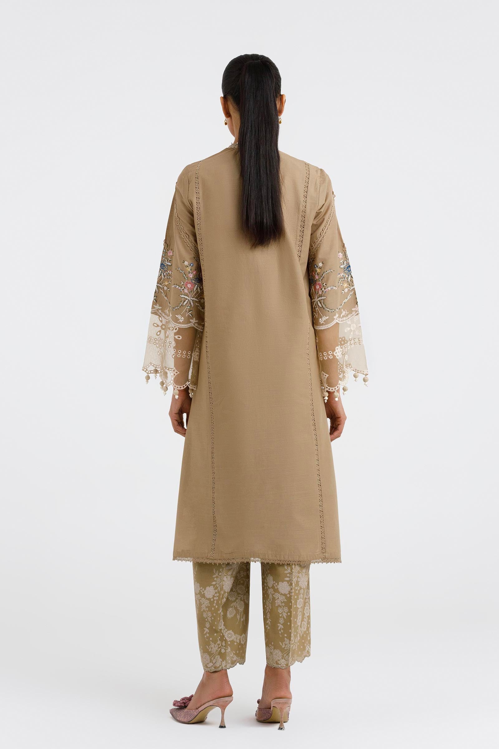 Stitched Embroidered Lawn Shirt+ Culotte