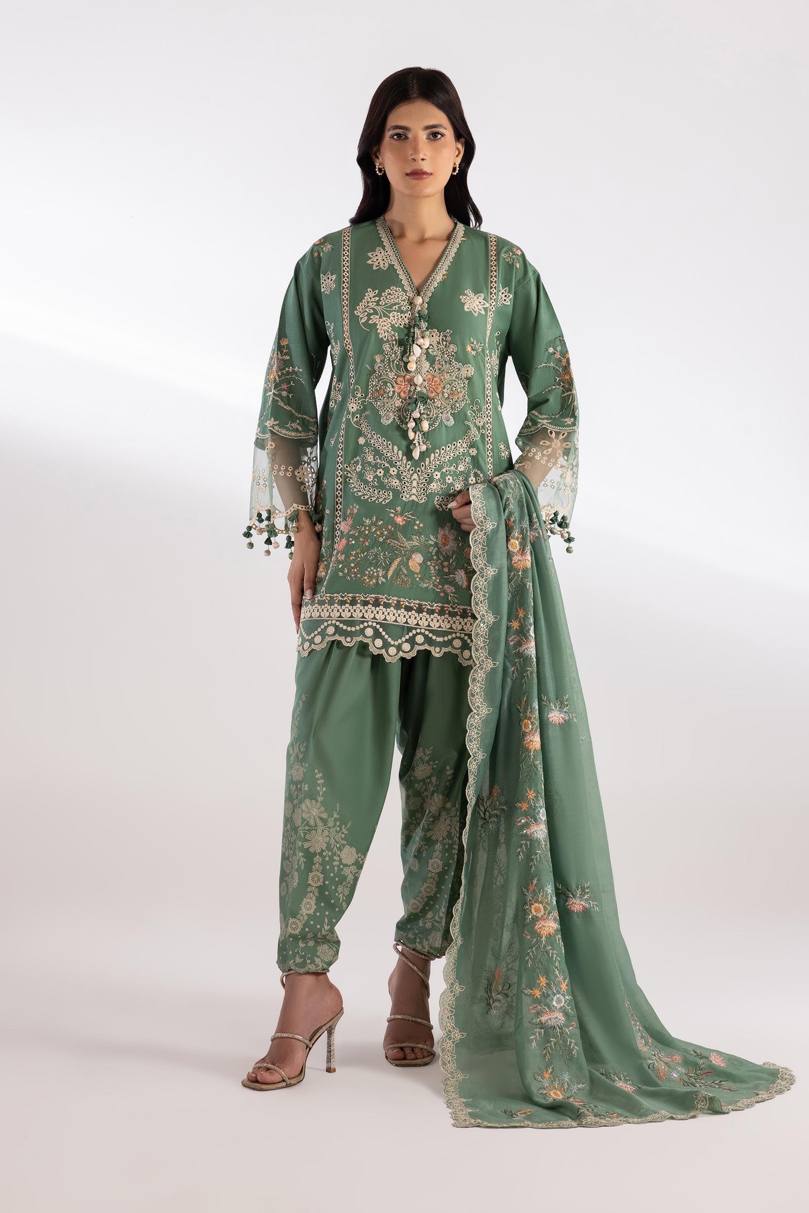 Stitched Embroidered Lawn Shirt+ Shalwar Main image