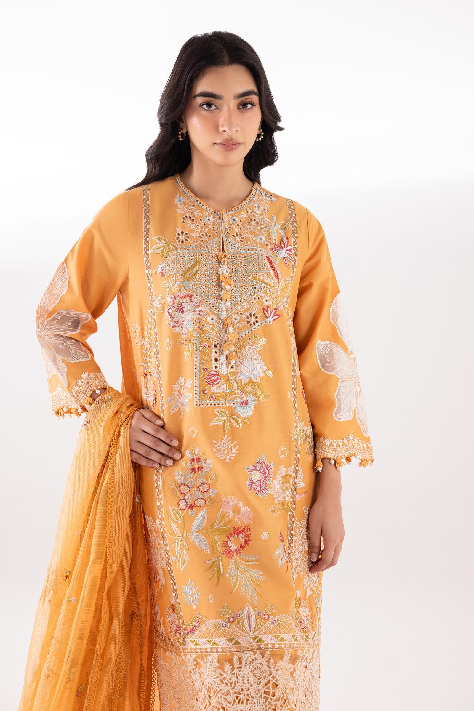 Stitched Luxury Lawn Suit Secondary image