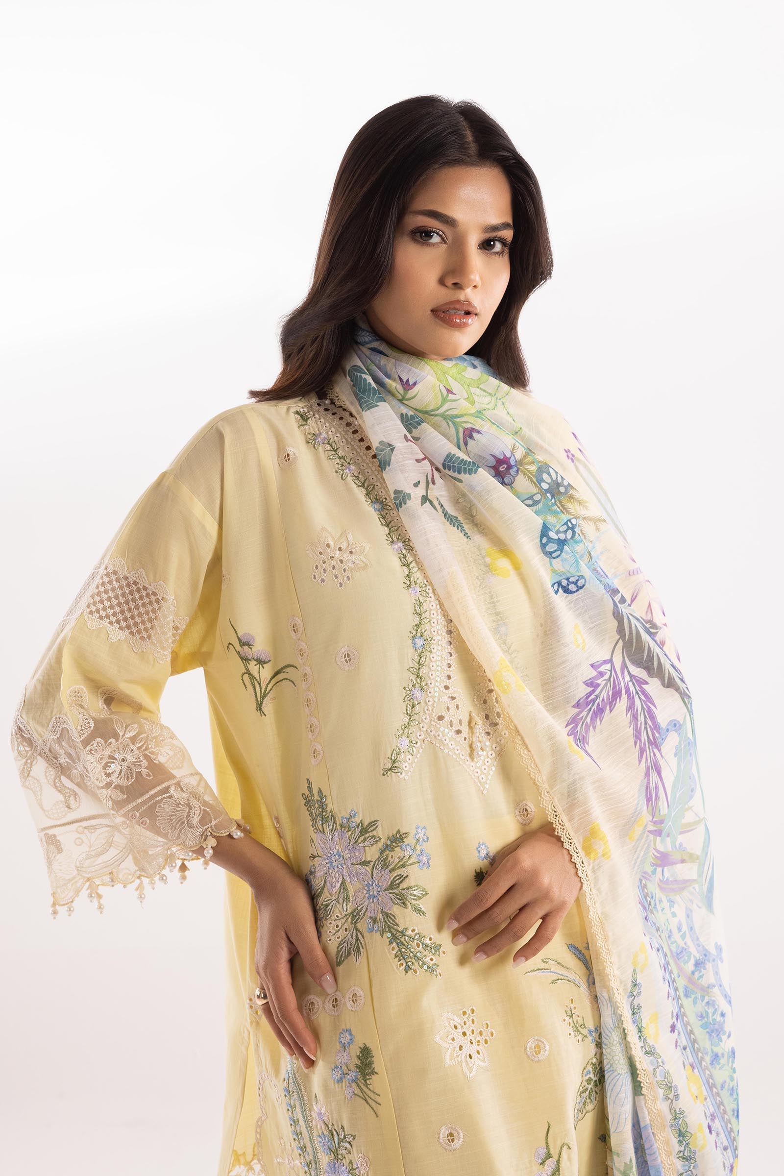 Stitched Luxury Lawn Suit Secondary image