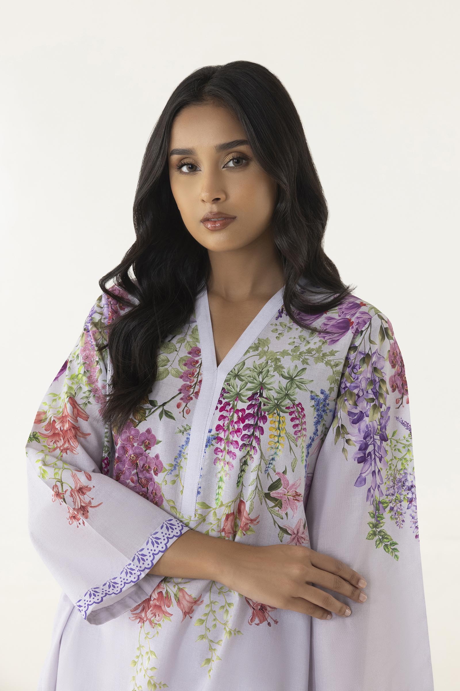 Stitched Printed Mahay Lawn Shirt + Bottom Secondary image