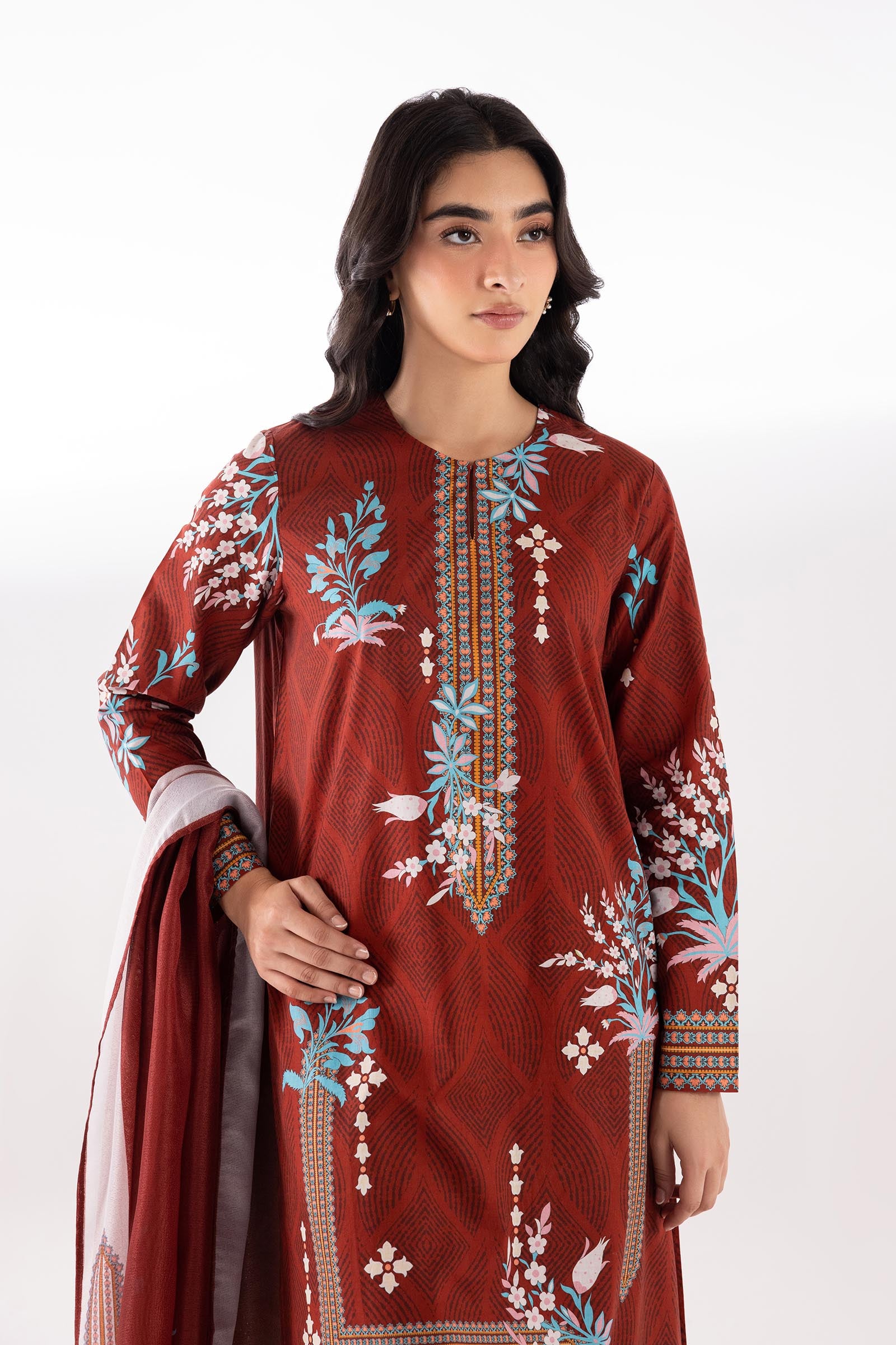 Stitched Printed Lawn Suit Secondary image