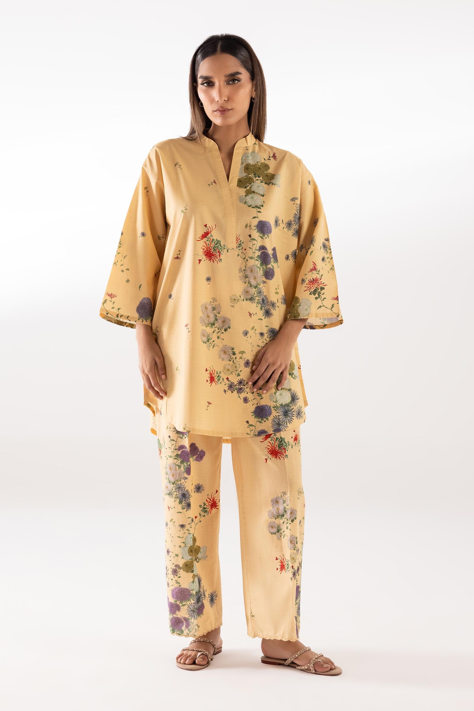 Stitched Printed Lawn Shirt + Culotte Main image