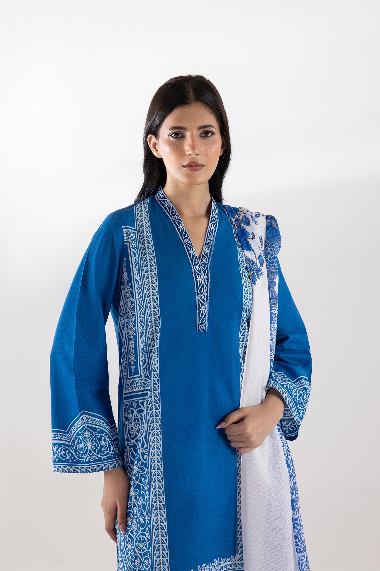 Stitched Printed Lawn Shirt + Dupatta Secondary image