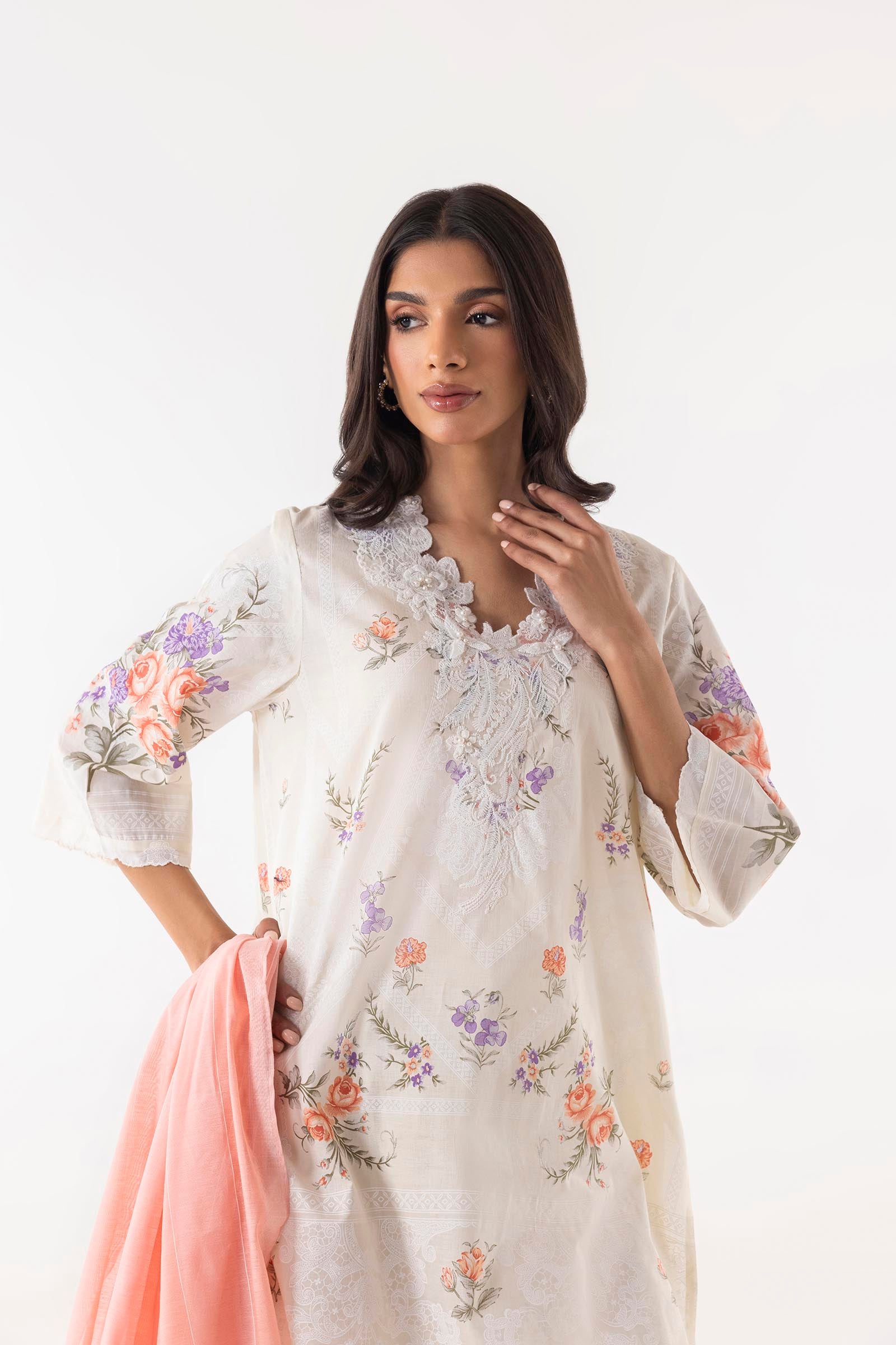 Stitched Embroidered Muzlin Suit