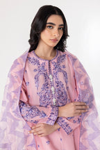 Stitched Lawn Embroidered Shirt + Shalwar + Dupatta