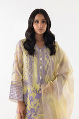 Stitched Lawn Embroidered Shirt + Shalwar + Dupatta