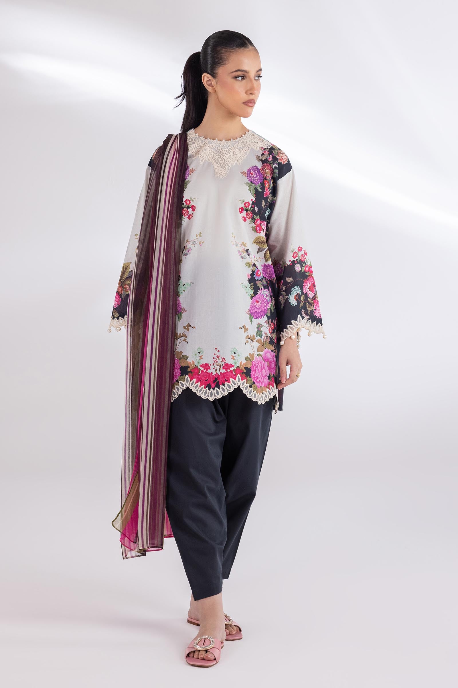 Stitched Embroidered Lawn Suit Main image