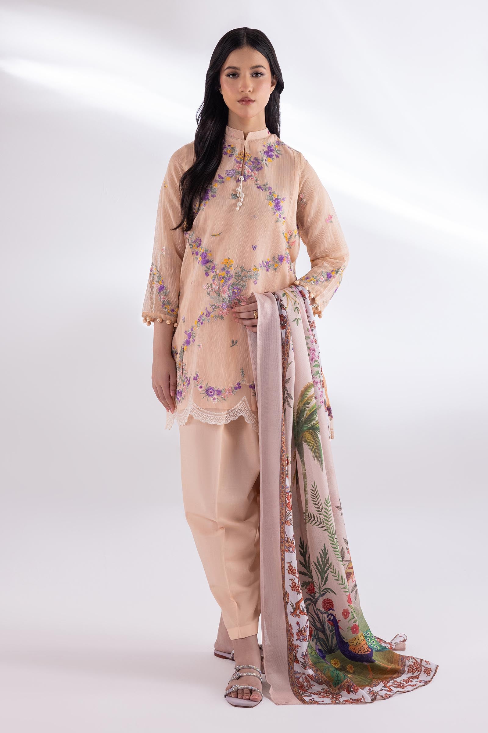 Stitched Muzlin Lawn Suit Secondary image