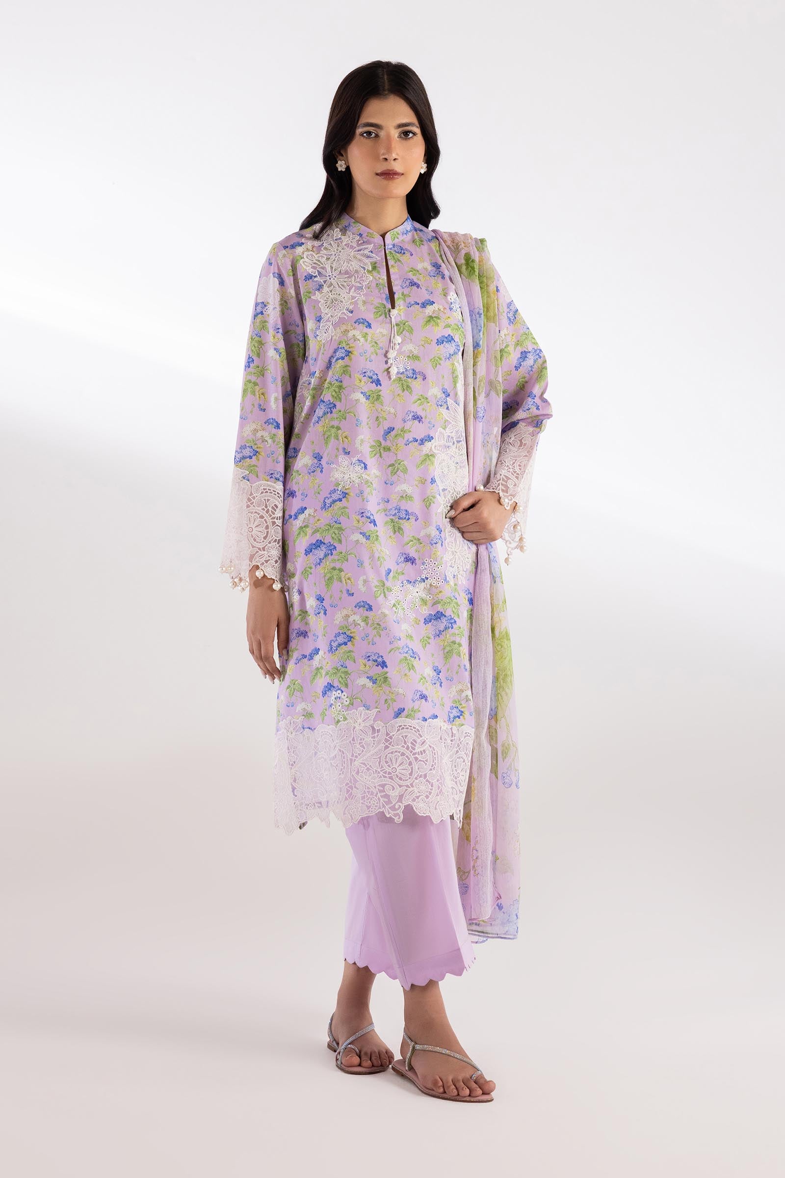 Stitched Muzlin Lawn Suit