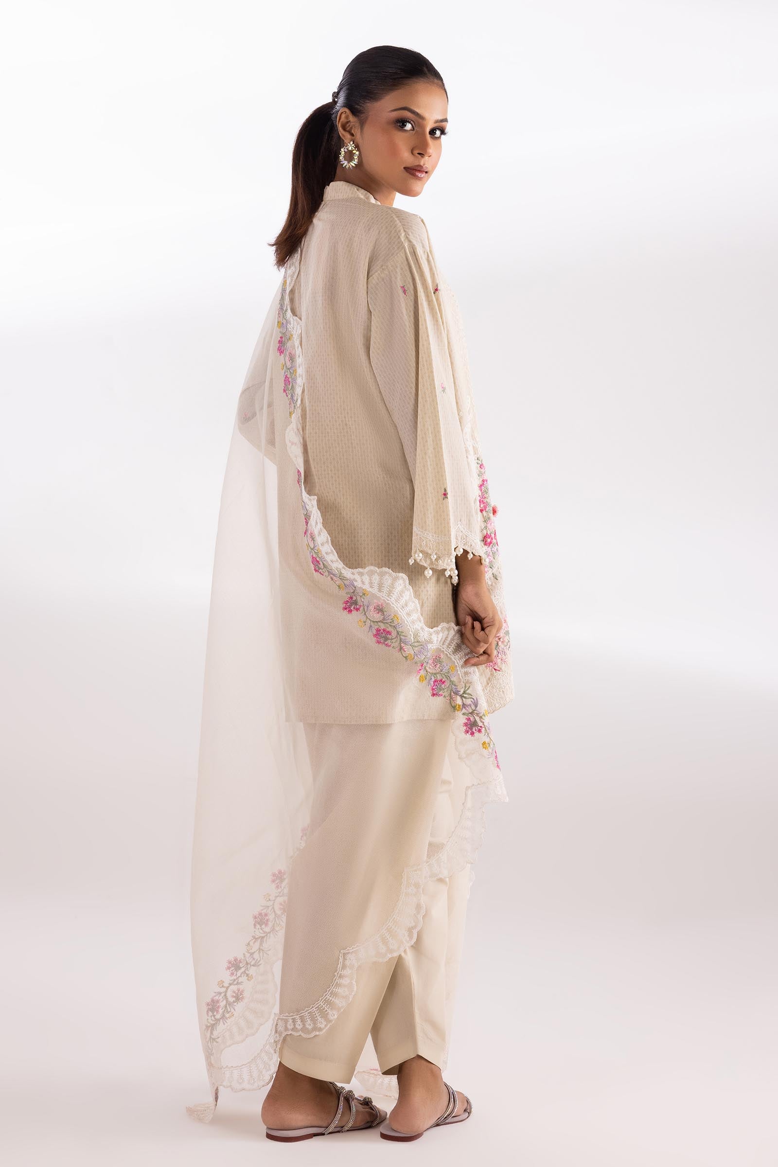Stitched Muzlin Lawn Suit Secondary image