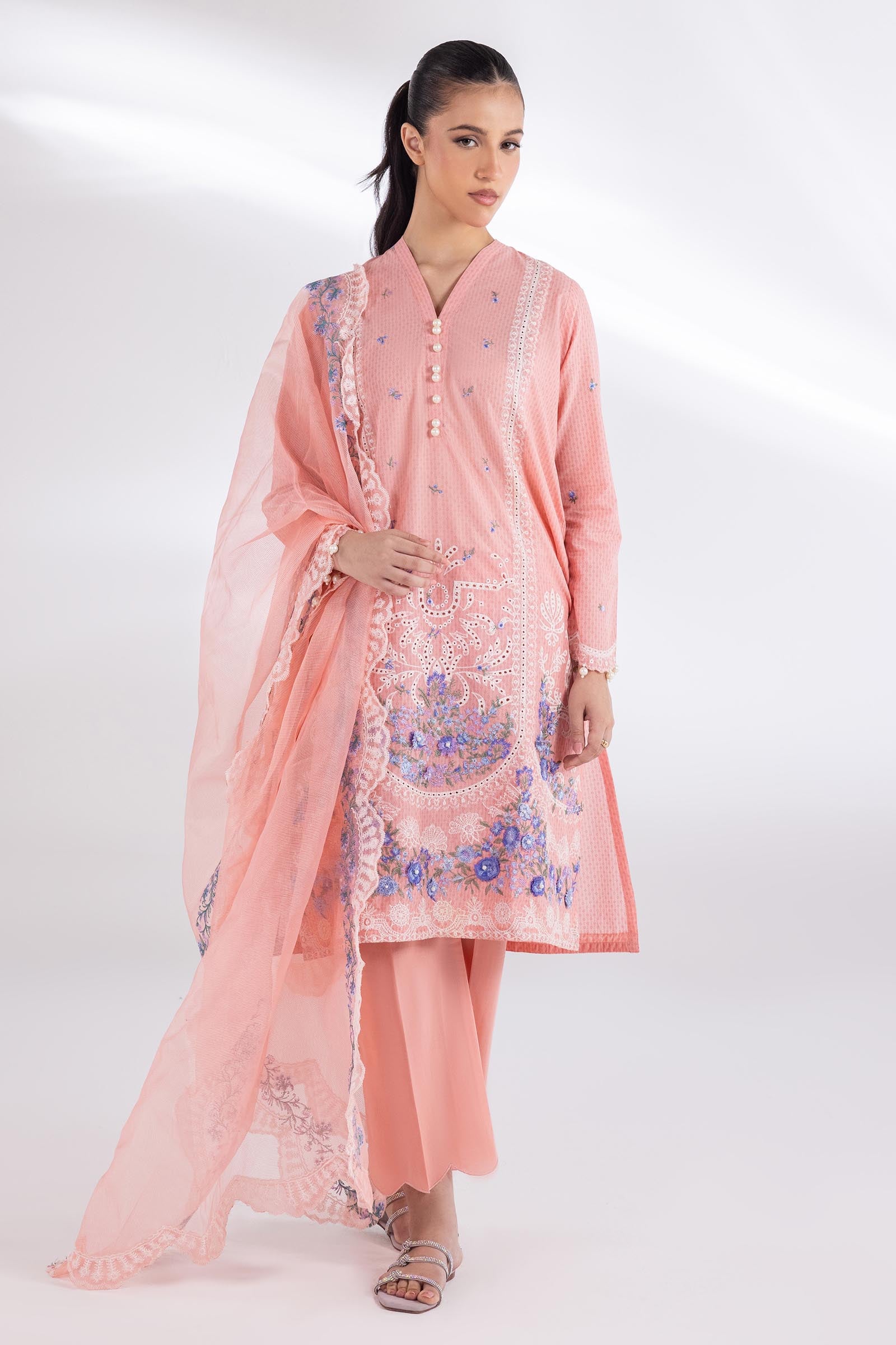 Stitched Muzlin Lawn Suit Main image