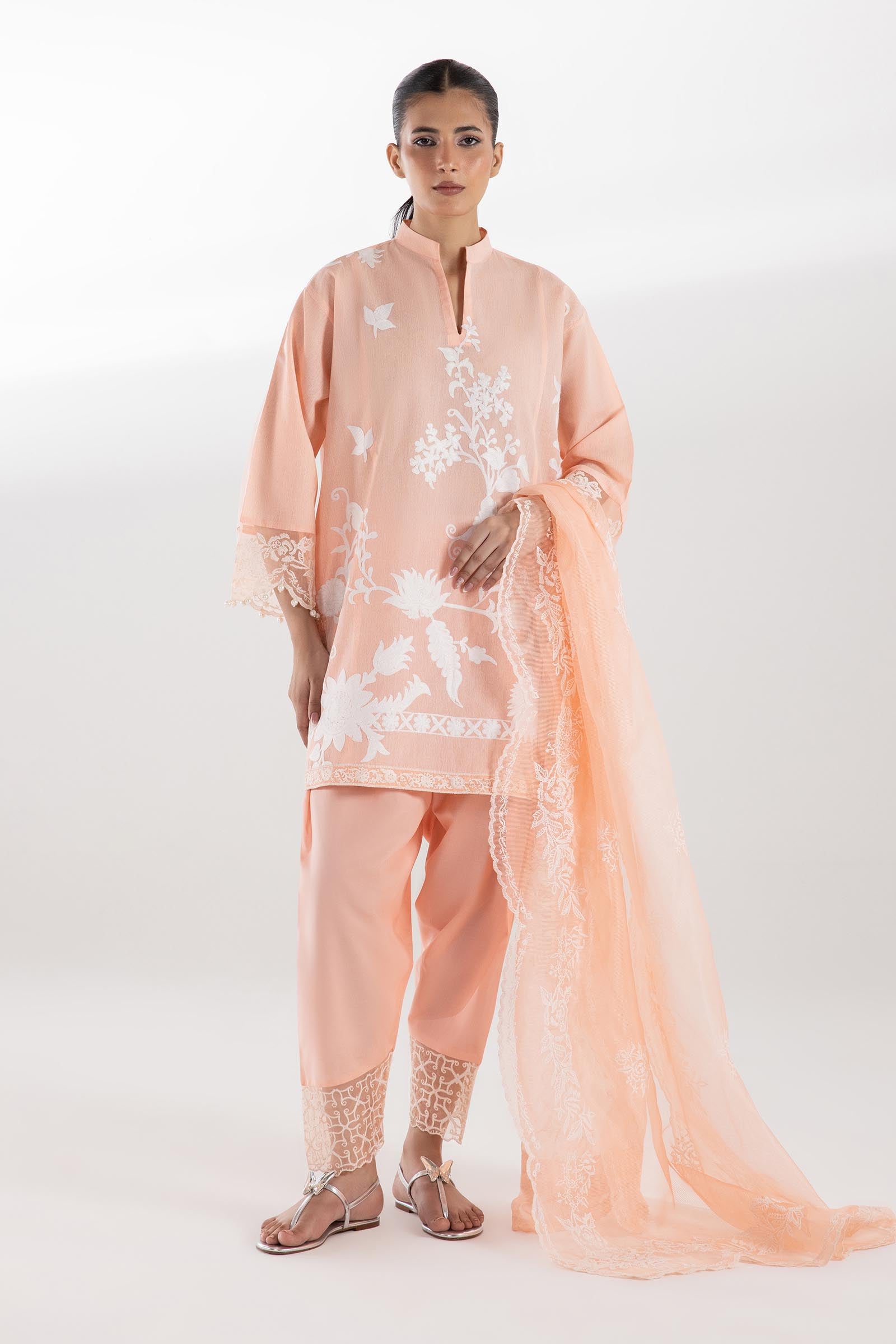 Stitched Muzlin Embroidered Lawn Suit Main image
