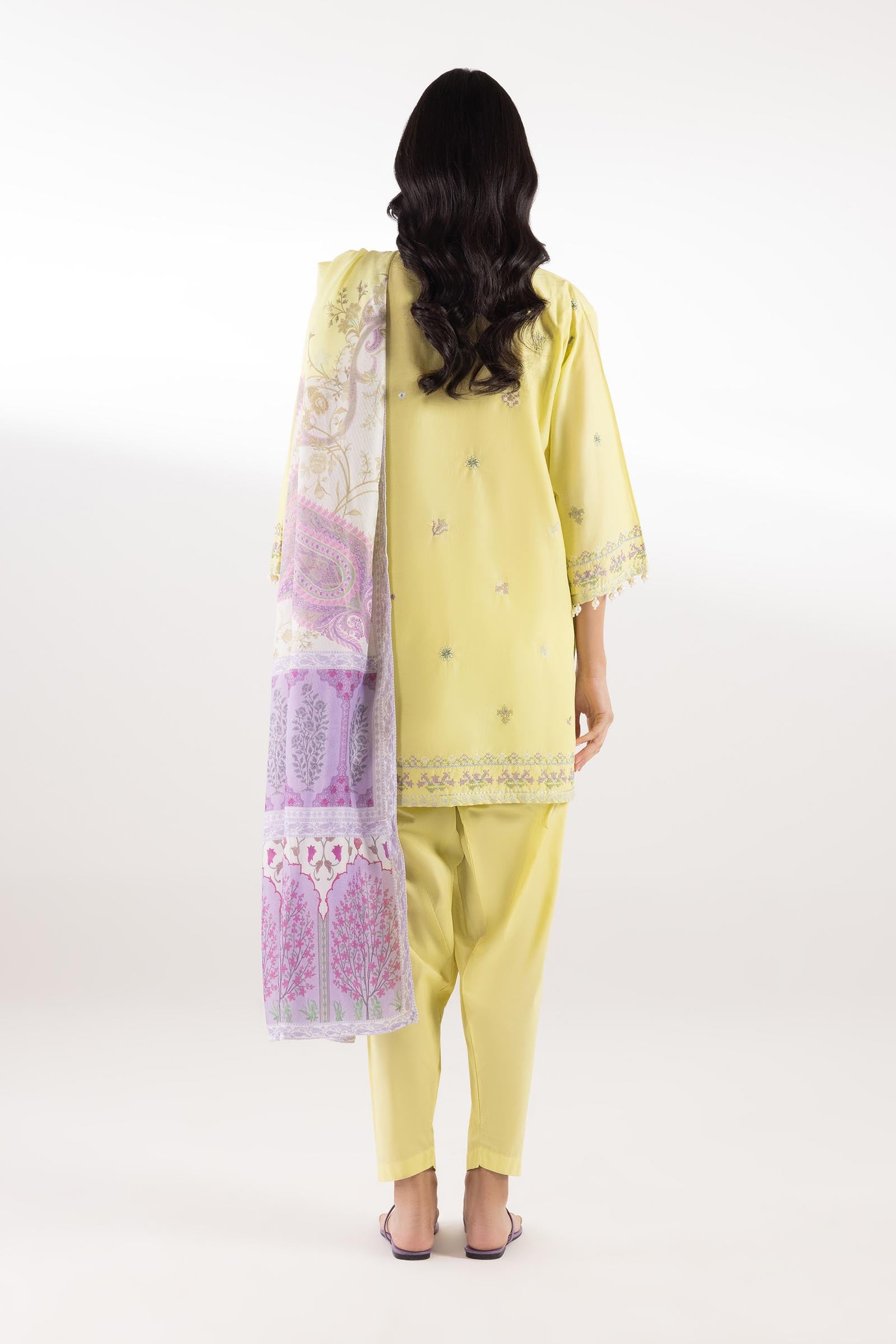 Stitched Muzlin Lawn Suit Secondary image
