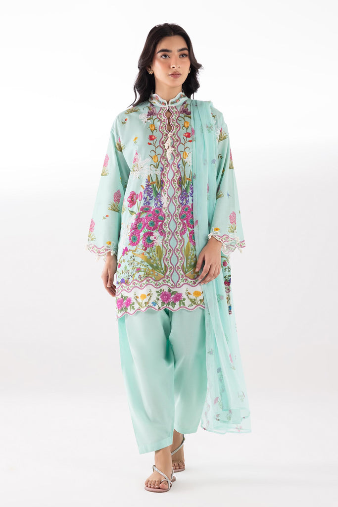 Stitched Embroidered Muzlin Lawn Suit