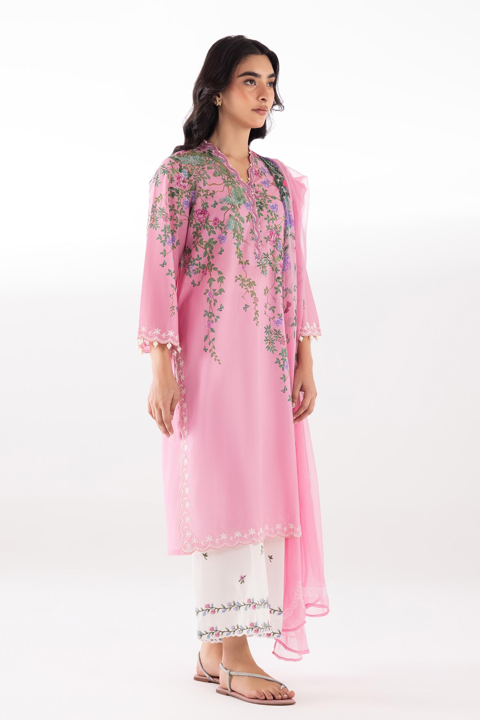 Stitched Embroidered Muzlin Lawn Suit Main image