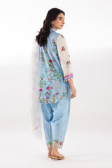Stitched Embroidered Muzlin Lawn Suit