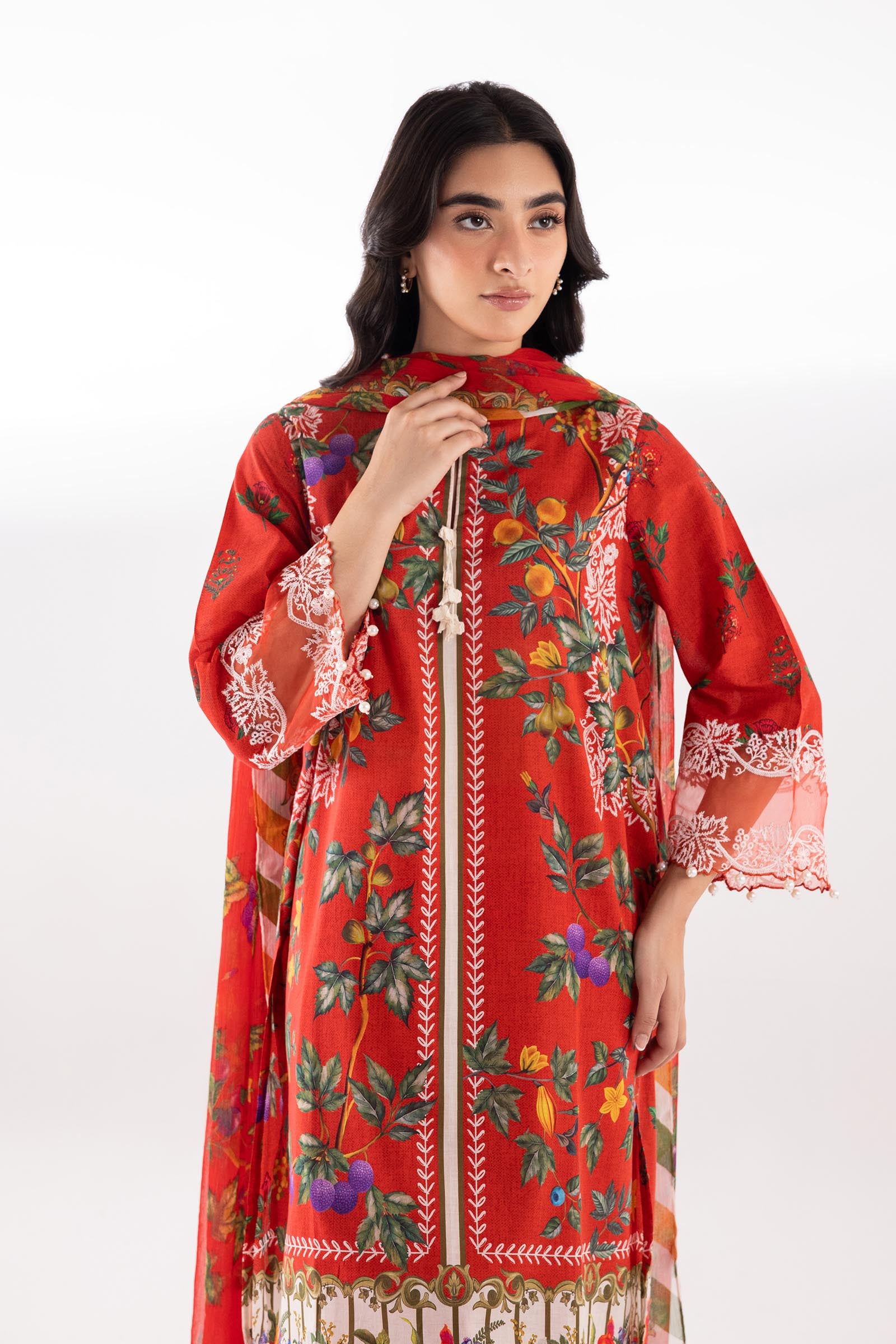 Stitched Muzlin Lawn Suit Secondary image