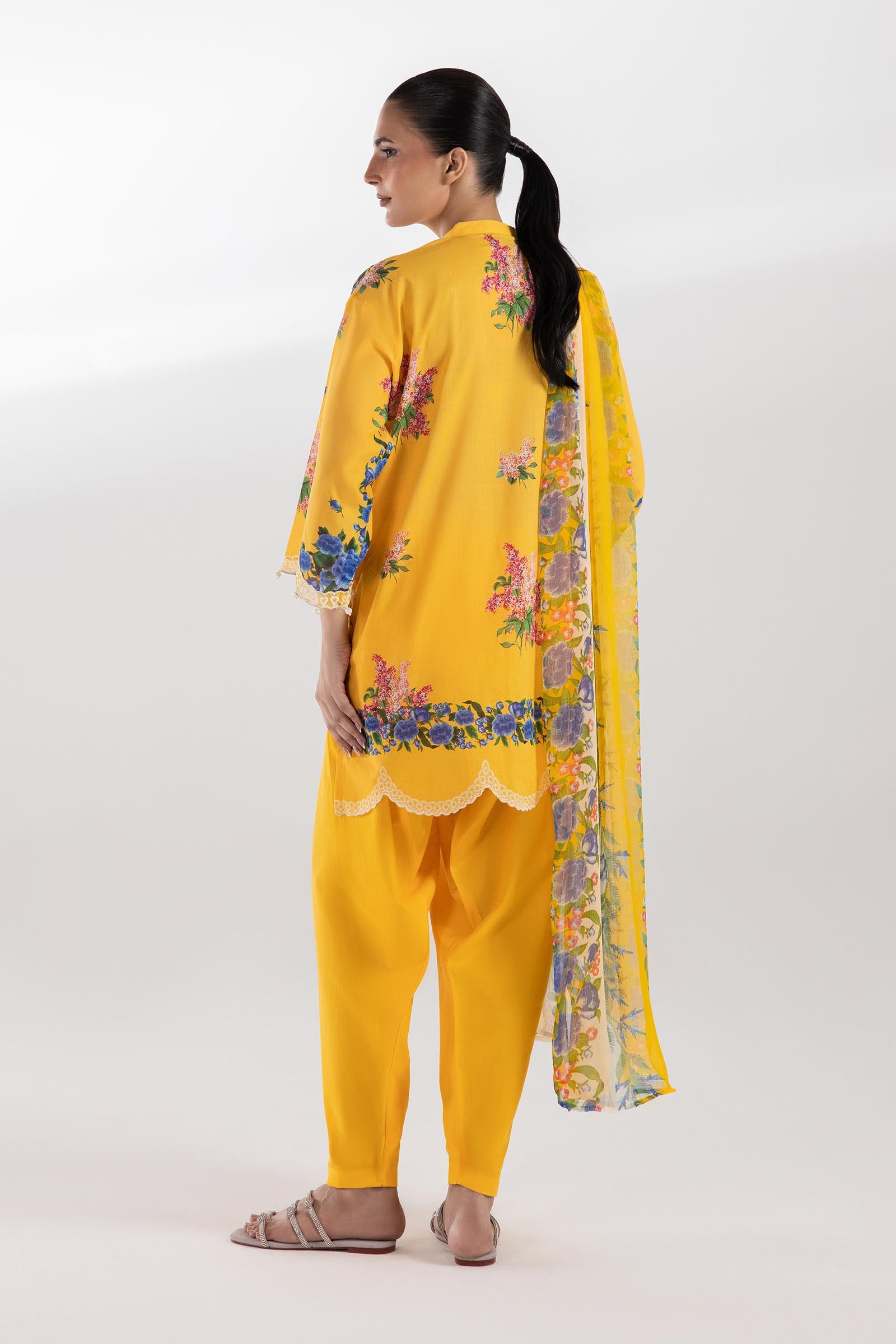 Stitched Embroidered Muzlin Suit Secondary image