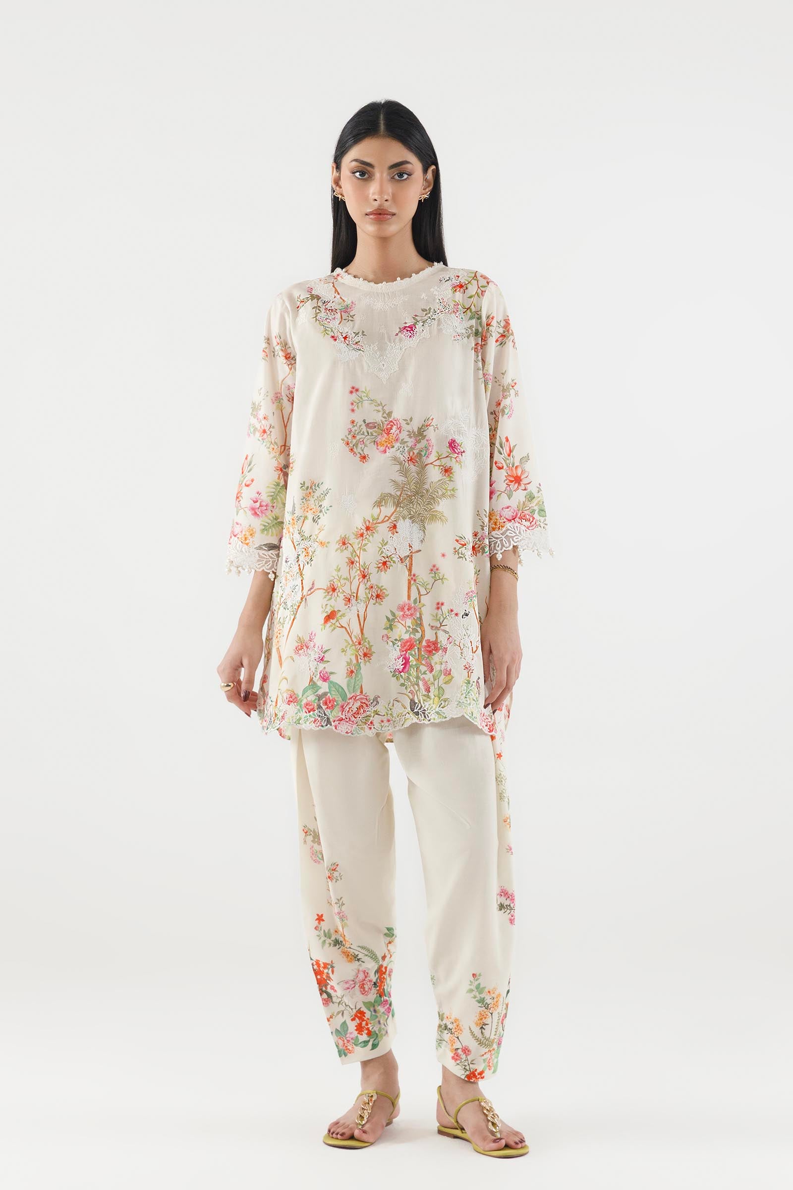 Stitched Printed Lawn Shirt+ Culotte