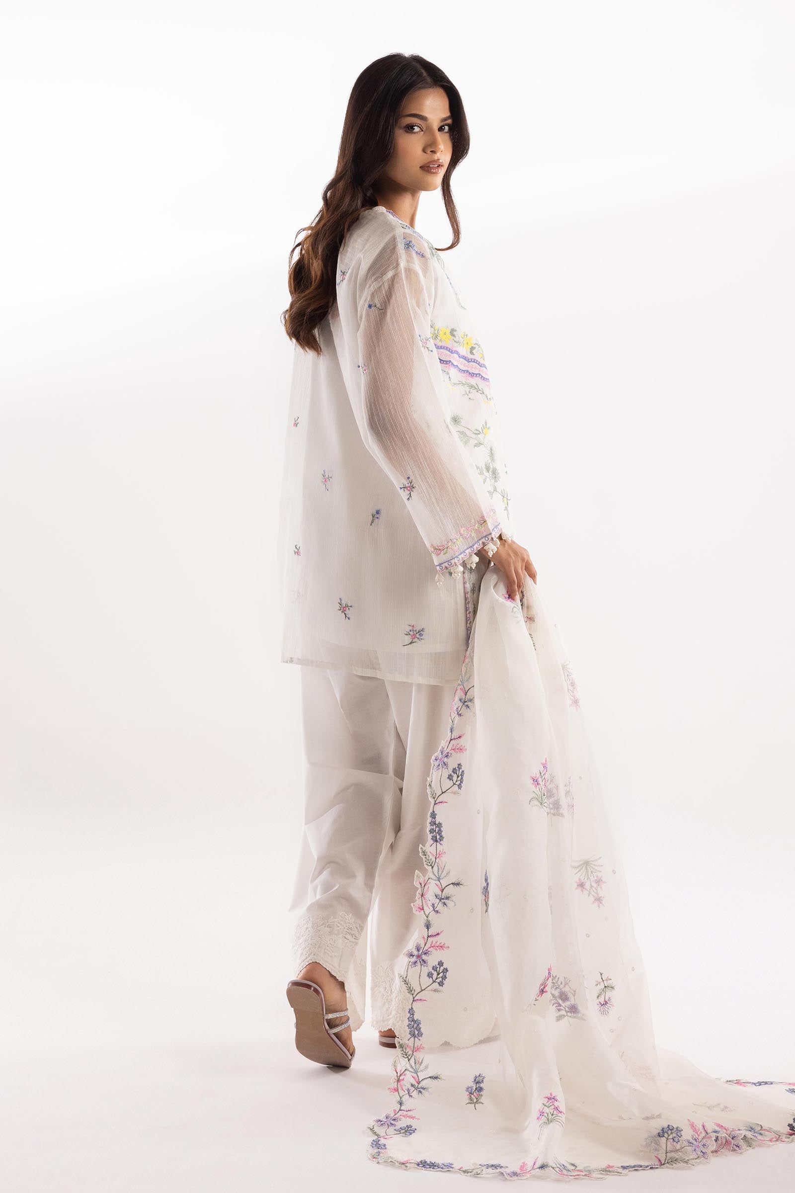 Stitched Lawn Muzlin Suit
