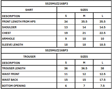 Size Chart