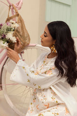 Stitched Lawn Embroidered Boxy Shirt