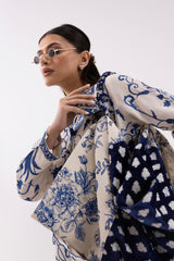 Stitched Embroidered Raw Silk Suit