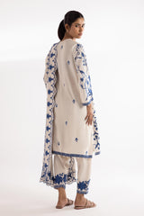 Stitched Embroidered Raw Silk Suit