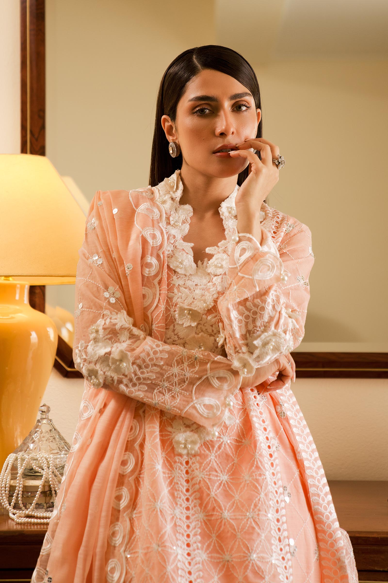 Stitched Embroidered Cotton Shirt + Culotte + Dupatta