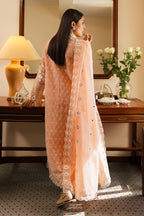 Stitched Embroidered Cotton Shirt + Culotte + Dupatta