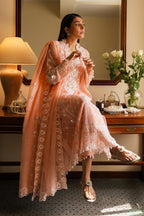 Stitched Embroidered Cotton Shirt + Culotte + Dupatta