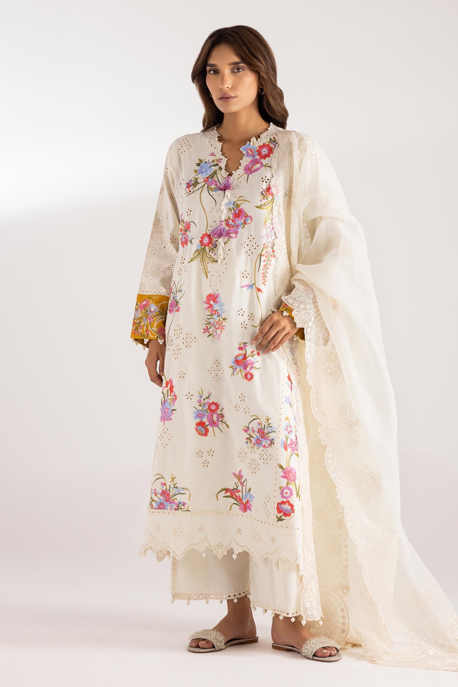 Stitched Lawn Embroidered Shirt+ Culotte Main image