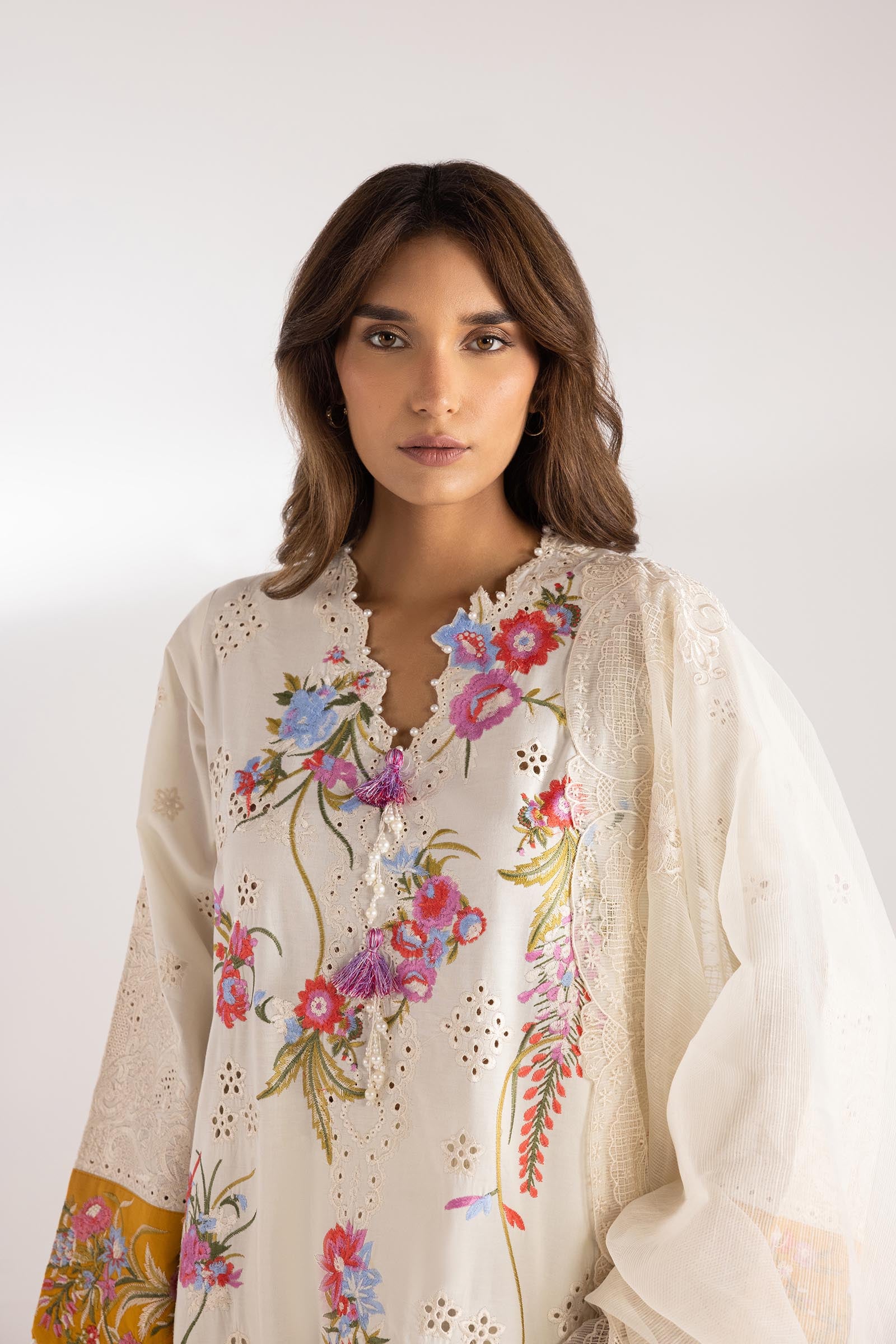 Stitched Lawn Embroidered Shirt+ Culotte Secondary image