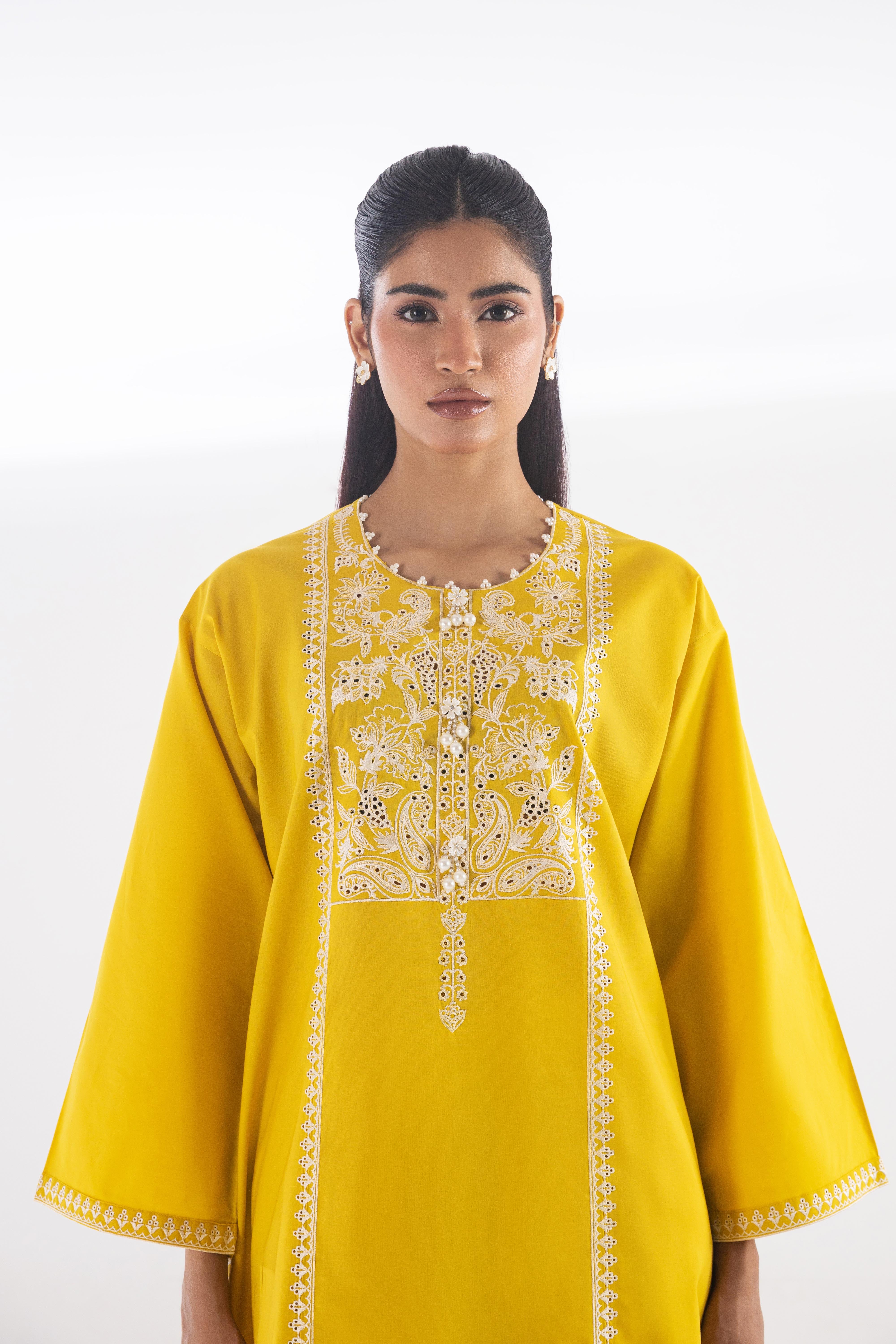 Stitched Embroidered Lawn Shirt + Shalwar Secondary image