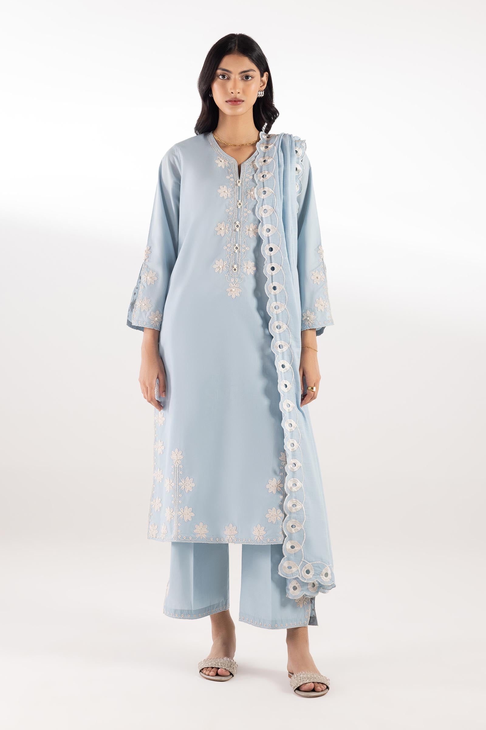 Stitched Embroidered Lawn Shirt Main image