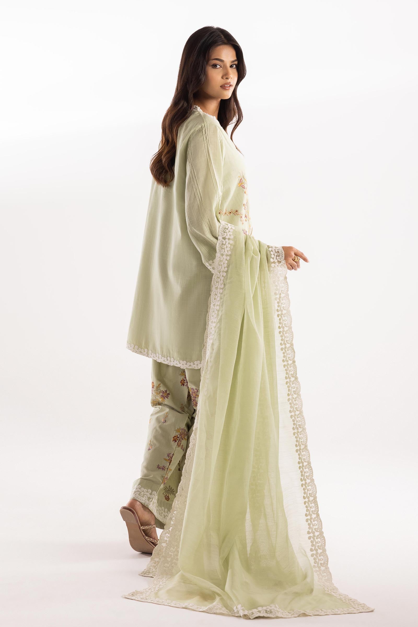 Stitched Embroidered Cotton Dupatta Main image
