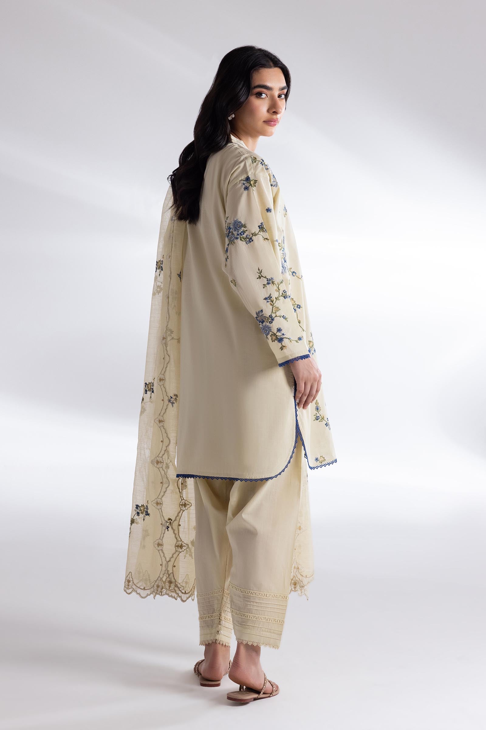Stitched Embroidered Skinny Shalwar Secondary image