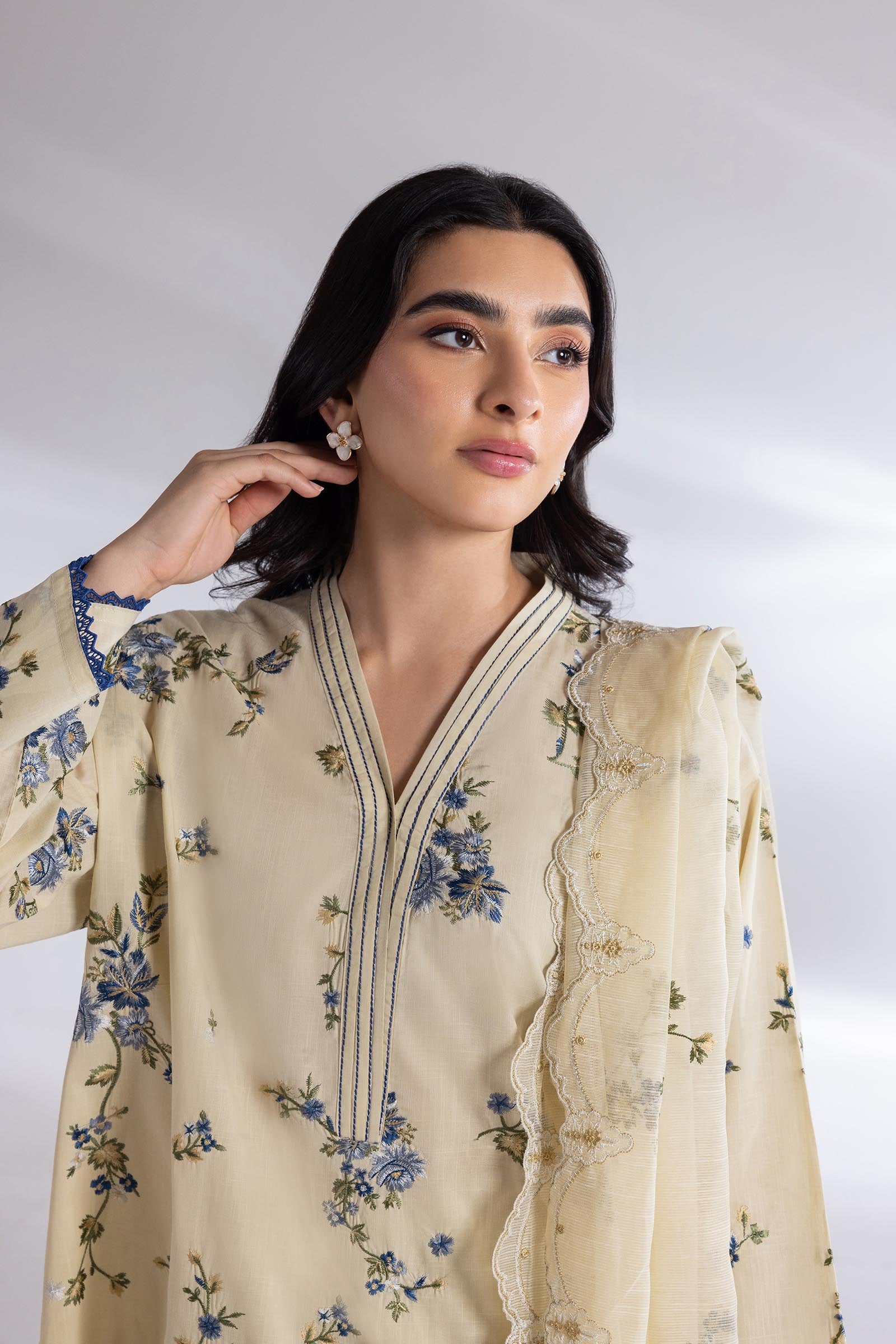 Stitched Embroidered Shirt + Bottom Secondary image