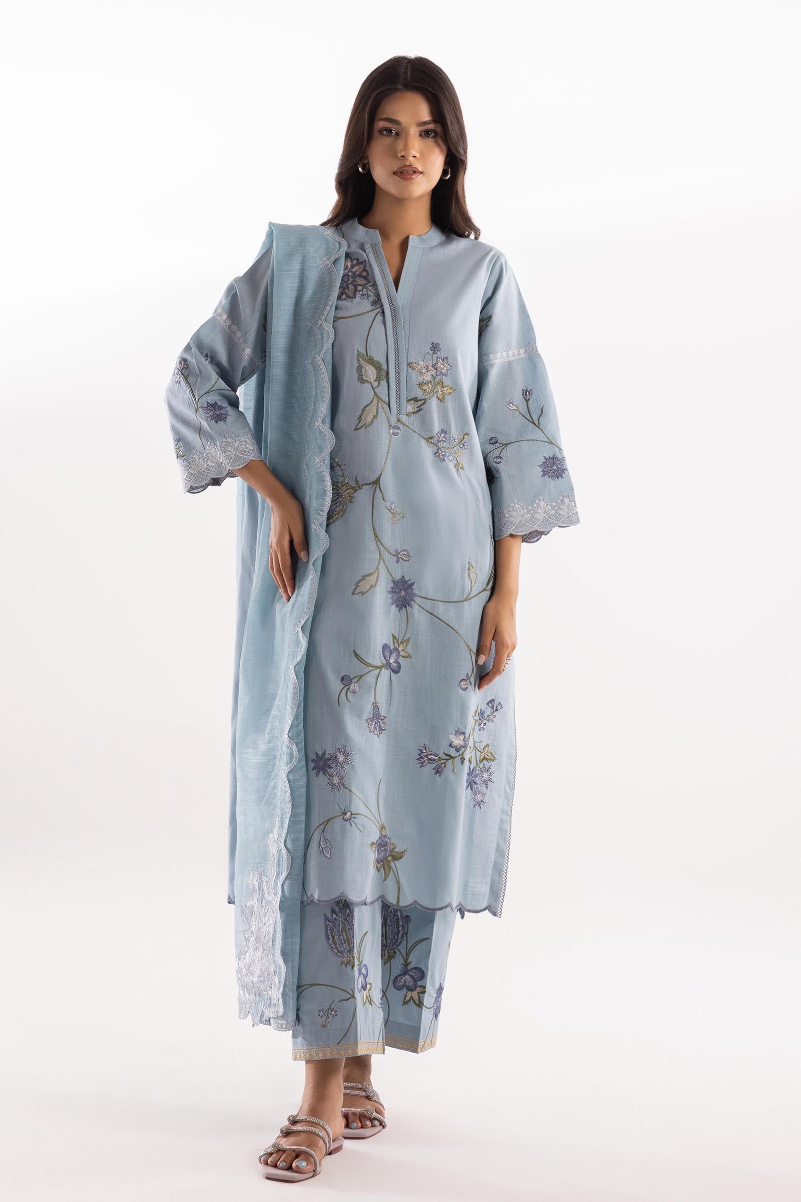 Slub Embroidered Dupatta Main image