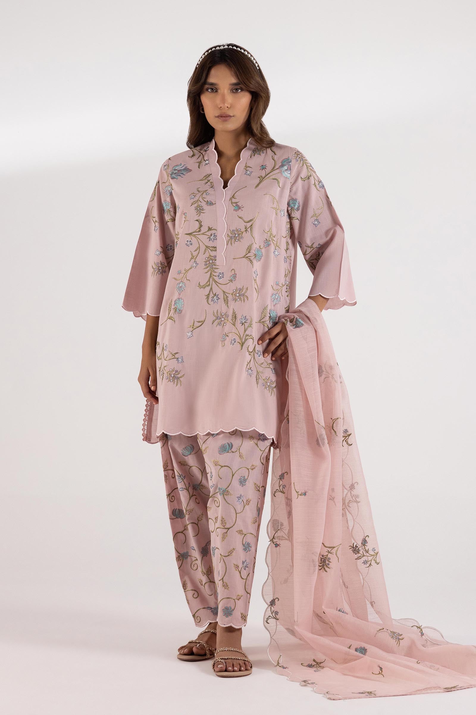 Stithed Embroidered Dupatta