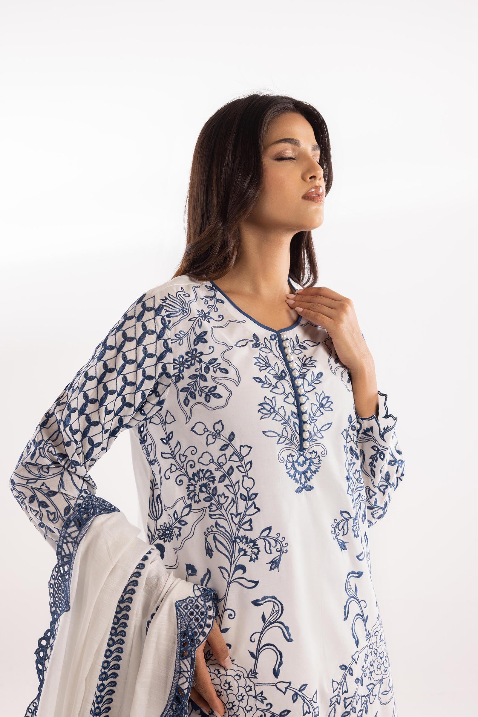 Stitched Lawn Embroidered Shirt Secondary image