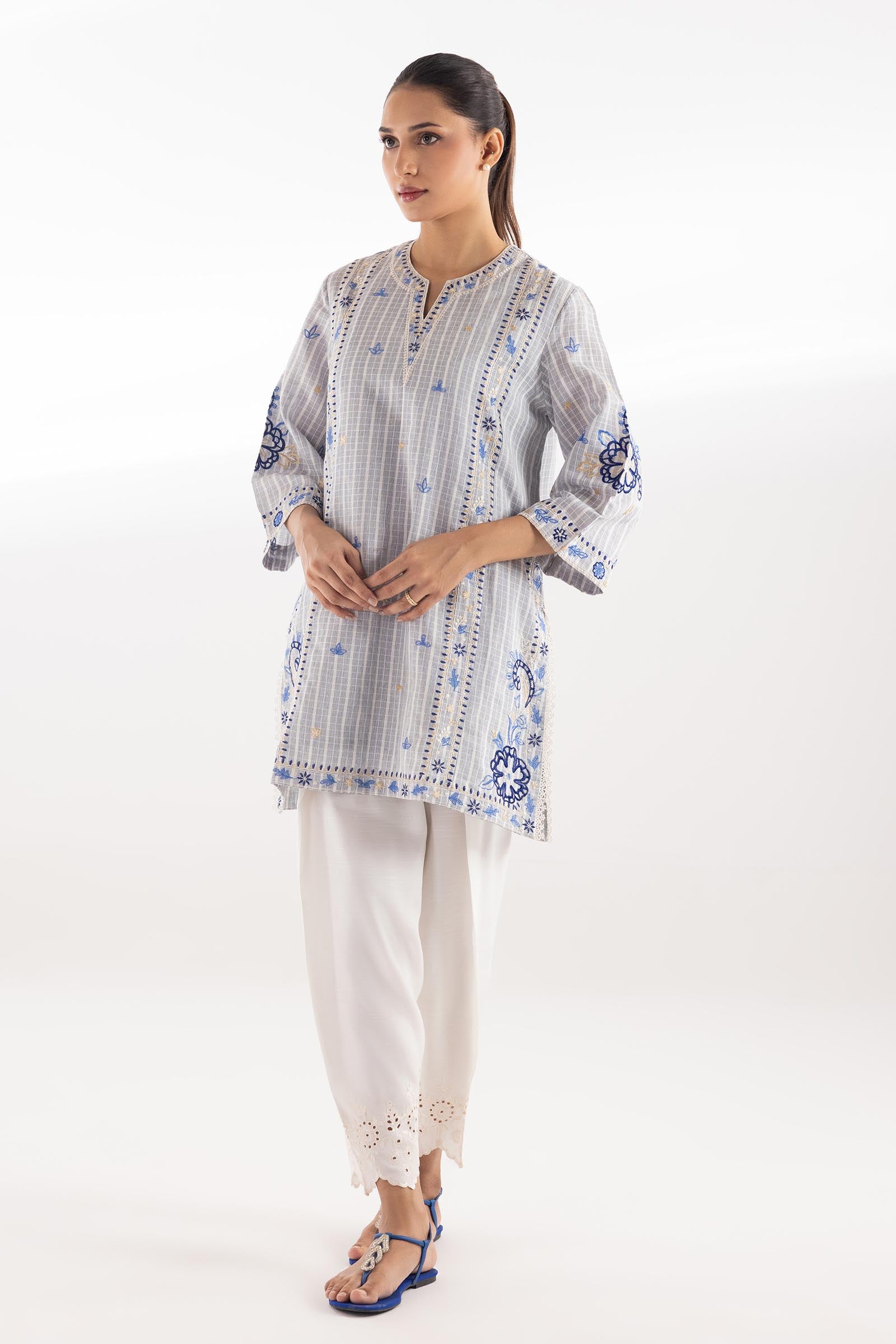 Stitched Embroidered Chambray Shirt Main image