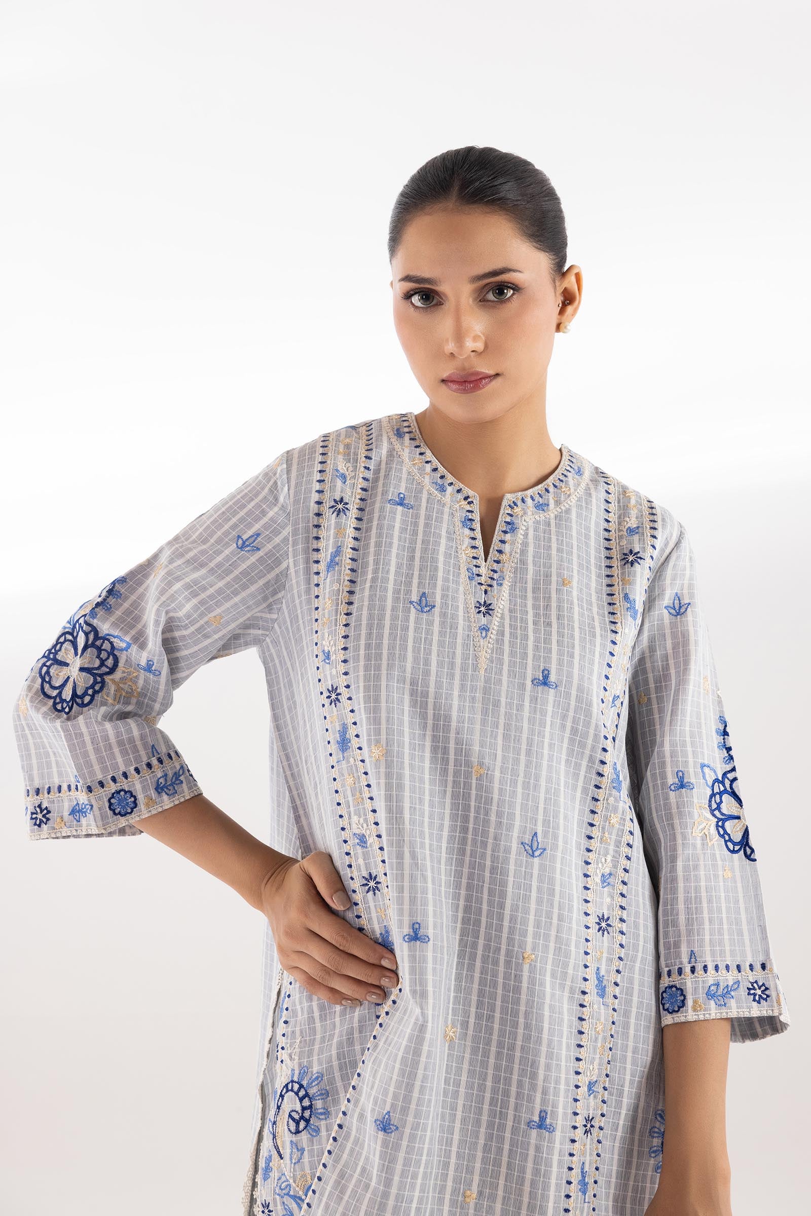 Stitched Embroidered Chambray Shirt Secondary image
