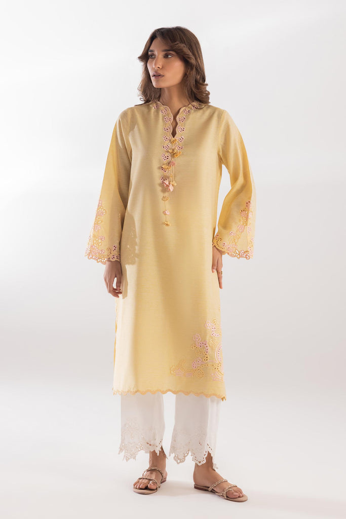 Stitched Embroidered Chambrey Shirt