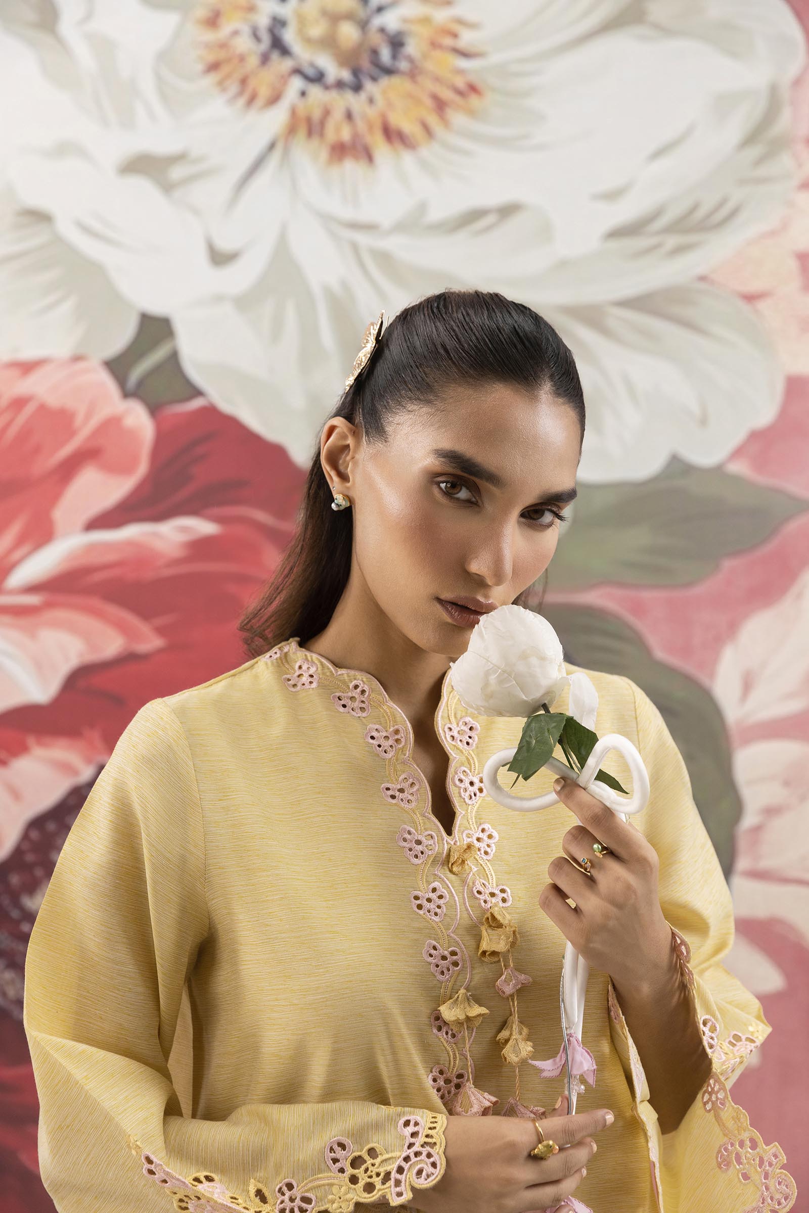 Stitched Embroidered Chambrey Shirt Secondary image