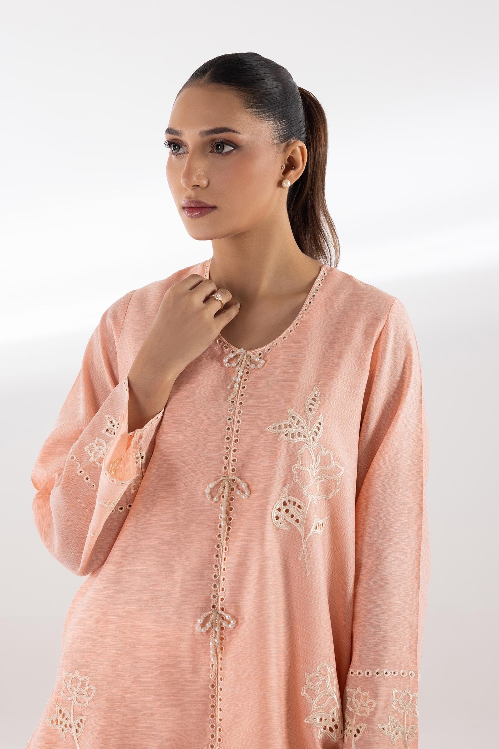Stitched Embroidered Signature Chambray Shirt