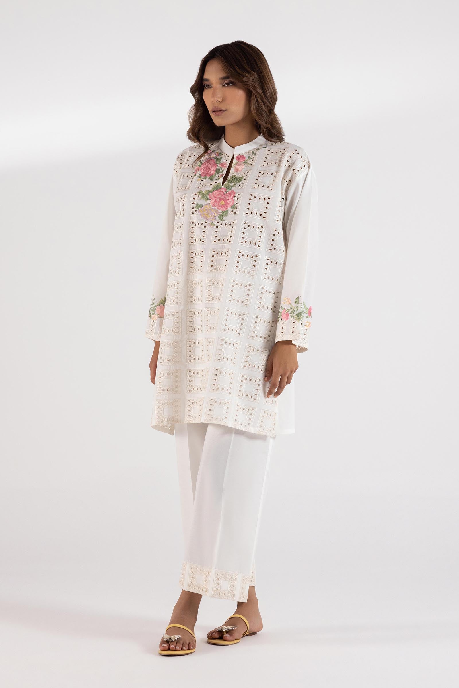 Stitched Lawn Embroidered Shirt + Culotte Main image